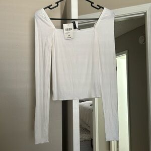 BRAND NEW WITH TAGS Off the shoulder, long sleeve white top